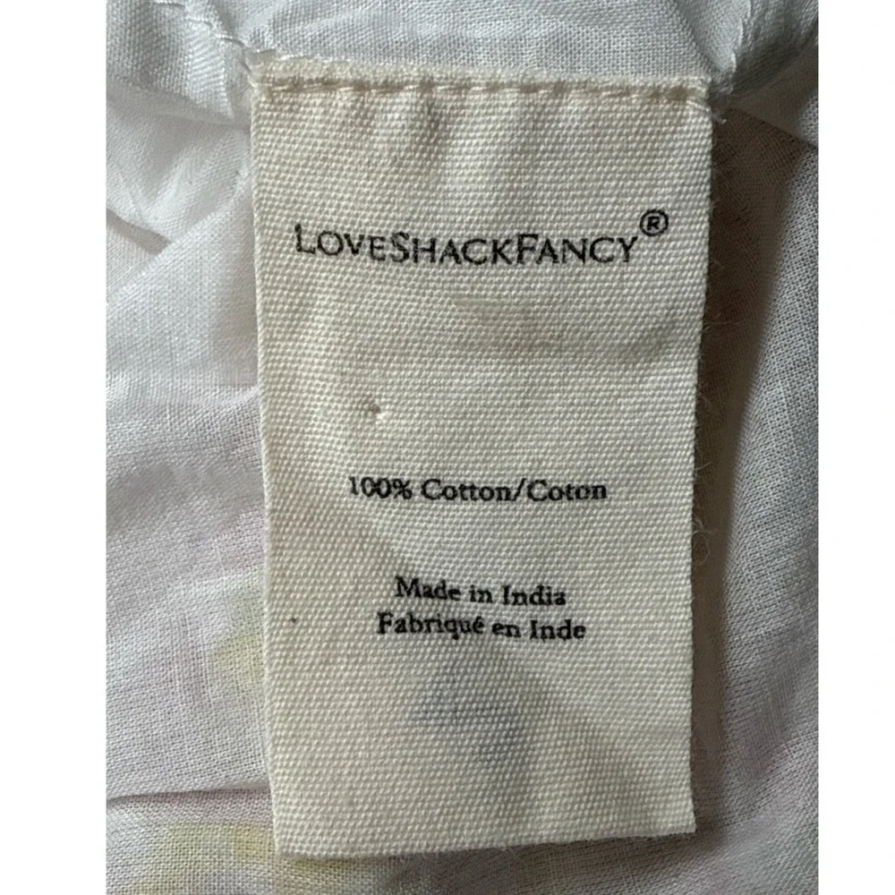 LoveShackFancy Floral Mini Skirt Size L Pink Yellow Cotton Boho Cottagecore - Picture 7 of 7